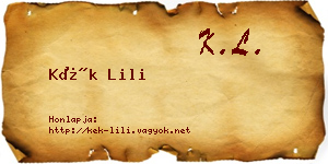 Kék Lili névjegykártya