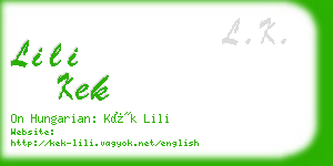 lili kek business card